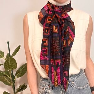 Vintage Large Geometric Satin Scarf